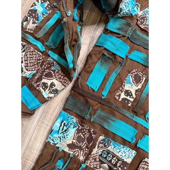 Vtg Artsy1X Cotton Patchwork Button Up Jacket Festival Grunge Fairy  Y2K India - Picture 7 of 11